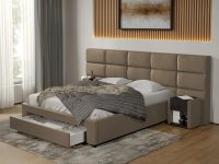 Pat tapitat Cico cu sertar 287 x 114 C2 din piele/stofa Bej - Nube 11