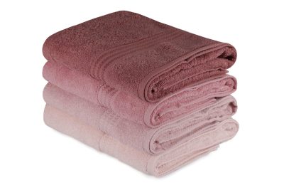 Prosop de baie Rainbow, Diverse culori, Diverse configurații, Diverse dimensiuni - Pudră - Roz - Roz pudrat - Roz deschis / 4 bucăți / 70x140 cm
