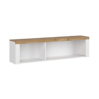 Raft suspendat VIGO, alb + stejar wotan, 156x32x40 cm