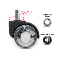Role duble silicon transparente pentru scaun de birou