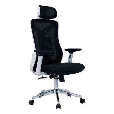 Scaun de birou manager Andrew plasa negru 61 x 65 x 117 cm - Alb
