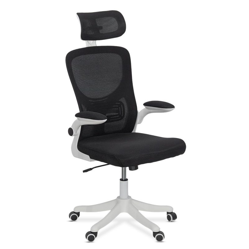 Scaun de birou negru ergonomic cu suport lombar si tetiera reglabila OFF 336
