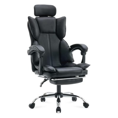Scaun de birou tapiterie piele sintetica si suport de picioare OFF 4151 negru