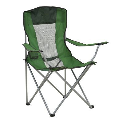 Scaun de exterior Pesca, metal si material impermeabil, 55x55x95 cm - Verde