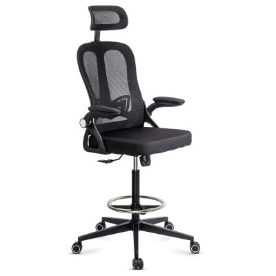 Scaun ergonomic de lucru negru din mesh cu suport picioare reglabil OFF 650