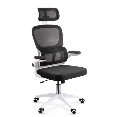 Scaun ergonomic pentru birou cu suport lombar si brate rabatabile OFF 432 negru