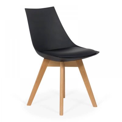 Scaun living cu picioare din lemn BUC 245 negru