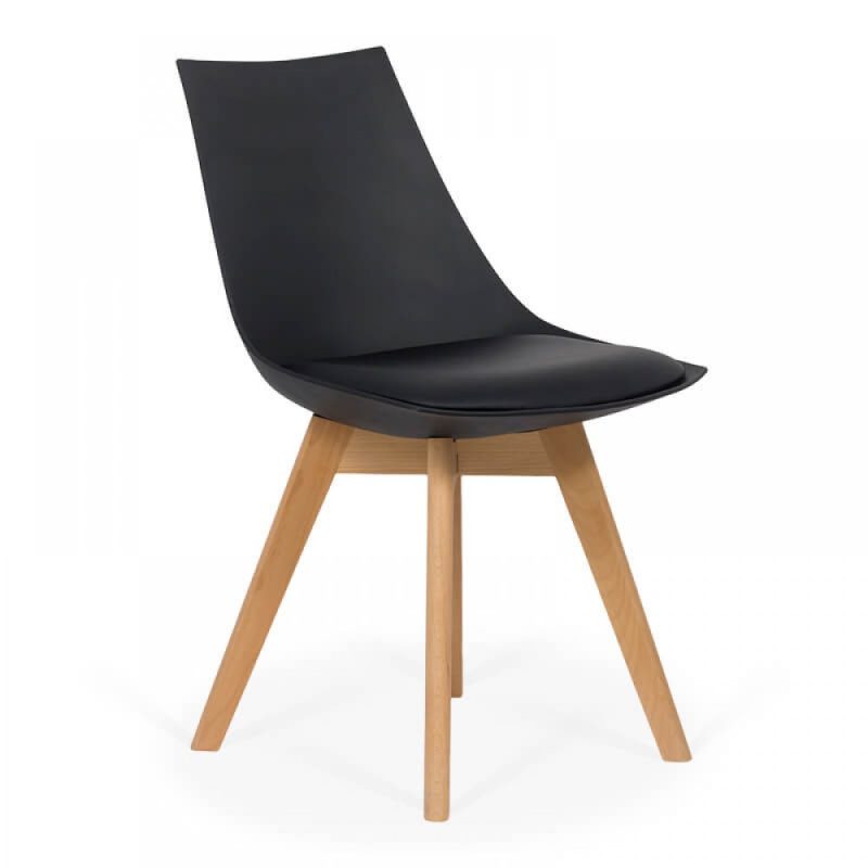 Scaun living cu picioare din lemn BUC 245 negru