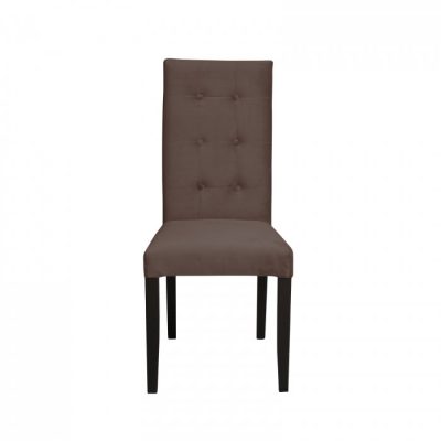 Scaun living TEO LUX, picioare lemn wenge, stofa maro, 46x60x98 cm