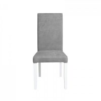Scaun living TEO, picioare lemn alb, stofa gri deschis, 46x60x98 cm