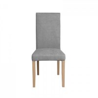 Scaun living TEO, picioare lemn natur, stofa gri deschis, 46x60x98 cm