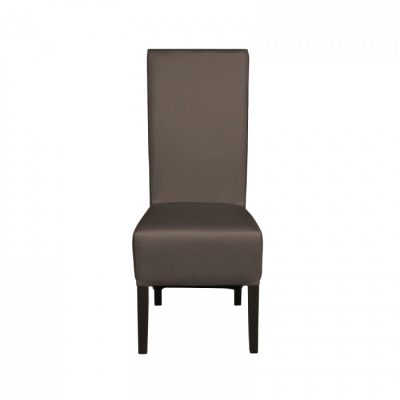 Scaun living VANESSA, picioare lemn wenge, piele ecologica gri elefant, 47x60x110 cm