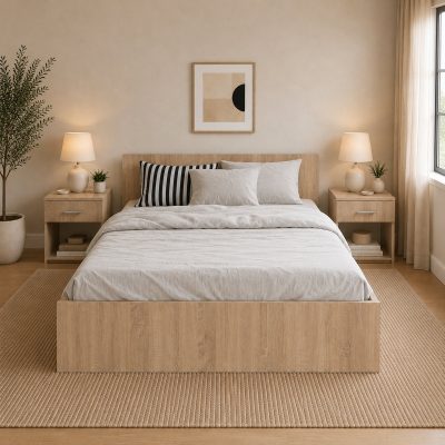 Set 2 Noptiere Remi, 1 Sertar, Stejar Sonoma, 40 x 35 x 40 cm