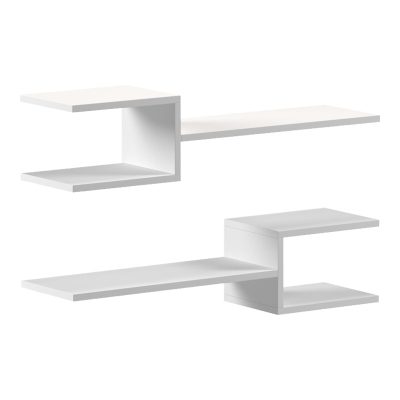 Set 2 rafturi de perete Sumpa, 65x20x18 cm - Alb