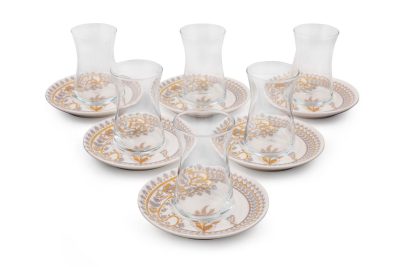 Set de cani de ceai, Crem, 13x13x2 cm - Crem