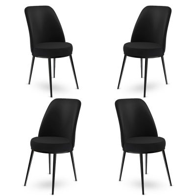 Set de scaune Dexa, Diverse culori, Diverse configurații, 45x42x89 cm - Negru / 4 bucăți