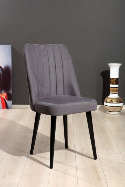 Set de scaune Polo, Diverse culori, Diverse configurații, 46x45x92 cm - Gri - Negru / 2 bucăți