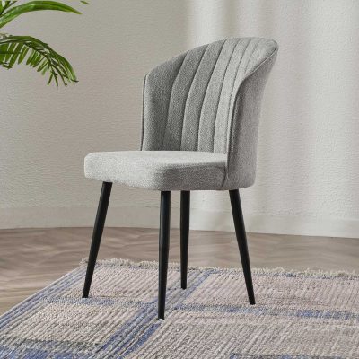 Set de scaune Rubi - gri, negru v2, Gri - Negru, Diverse configurații, 52x42x85 cm - 2 bucăți