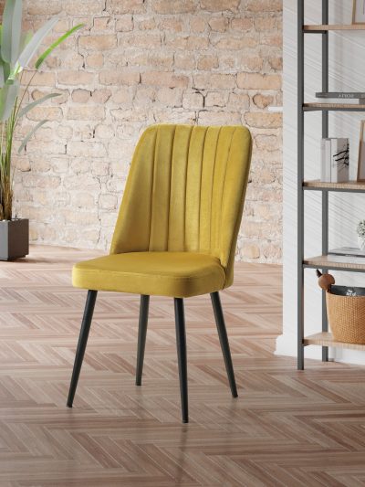 Set de scaune Vega, Diverse culori, Diverse configurații, 46x45x92 cm - Galben - Negru / 2 bucăți