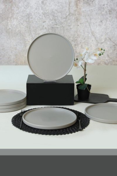 Set farfurii, Gri Mat, 27 cm - Multicolor