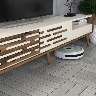 Set mobilă pentru sufragerie Valensiya, Diverse culori, 180x45x35 cm - Nuc - Crem