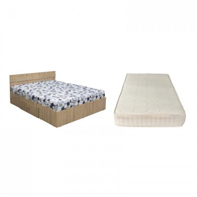 Set Pat Alma 140x200 cm cu sertar + Saltea superortopedica 140x200 cm