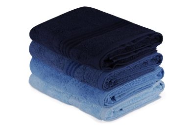 Set prosoape de baie Rainbow, Diverse culori, Diverse configurații, 70x140 cm - Albastru închis - Albastru - Albastru deschis / 4 bucăți