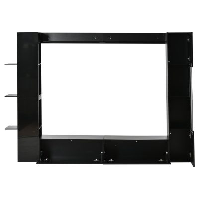 Sistem de living compact 4 piese, Negru | Aosom Romania