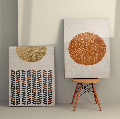 Tablou Canvas (2 bucăți) Modern 6, Multicolor, 110x70 cm - Multicolor