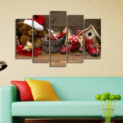 Tablou canvas 5 bucăți 5PATNOEL-1, Multicolor, 105x70x3 cm - Multicolor