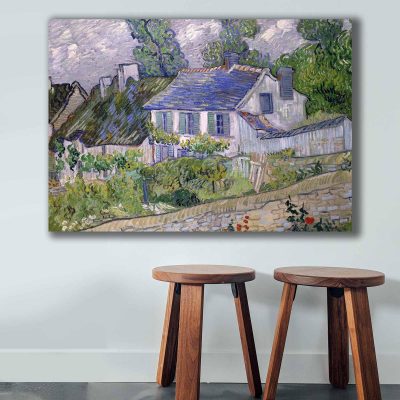 Tablou Canvas Casa, Albastru - Verde, 100 x 70 cm - Multicolor