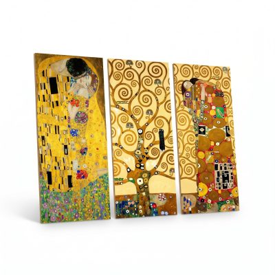 Tablou MDF (3 bucăți) Marvellous, Galben, 50x70 cm - Galben