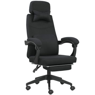Vinsetto Fotoliu de birou mare confort spătar reglabil suport pentru picioare role 360° lin 62 x 68 x 127 cm negru | Aosom Romania