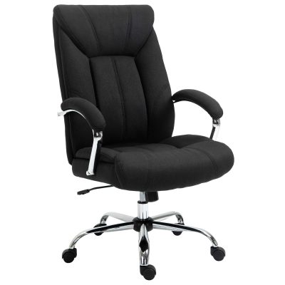 Vinsetto Fotoliu de birou, scaun de birou ergonomic, înălțime reglabilă, spătar înalt, funcție de înclinare, 65x78x118cm, negru | Aosom Romania