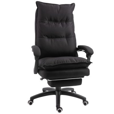 Vinsetto Scaun Birou cu Masaj, cu Înălțime Reglabilă, 6 Puncte de Masaj și Telecomandă, 70x62x120-130 cm, Negru | Aosom Romania