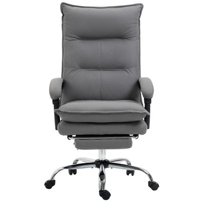 Vinsetto Scaun de birou cu masaj și încălzire, înălțime ajustabilă, spătar reclinabil, 66x74x121,5cm, gri | Aosom Romania