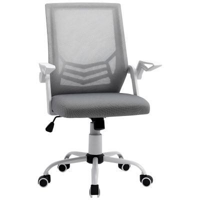 Vinsetto Scaun de Birou Ergonomic cu Suport Lombar din Țesătură, Gri | Aosom Romania