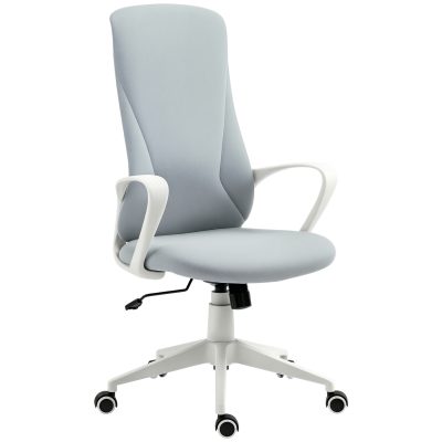 Vinsetto Scaun de Birou Ergonomic și Tapitat, Înălțime Reglabilă, Funcție de Înclinare, 62x56x110-119.5 cm, Gri | Aosom Romania
