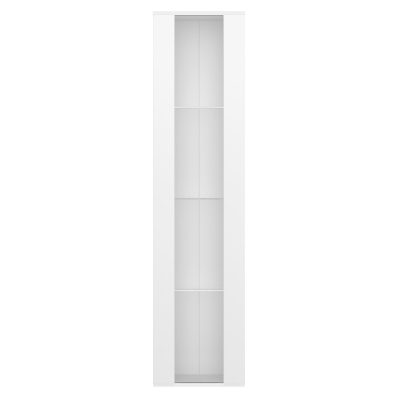 Vitrină multifuncțională cu perete despărțitor din sticlă, lumină LED cu schimbare de culoare, 40x29x170 cm, Alb